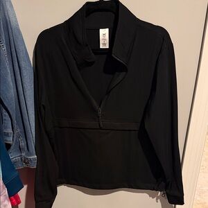 Members mark medium Black Women's Half-Zip Pullover Top